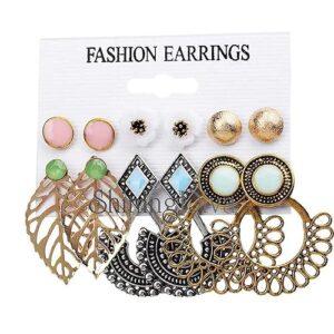Shining Diva Fashion Latest Stylish 6-20 Pairs Combo Earrings