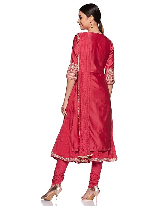 BIBA Women's Cotton Straight Salwar Suit Set