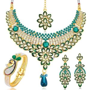 Sukkhi Attractive Gold Plated Necklace Kada Combo Set for Women